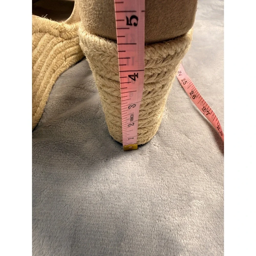 Marc Fisher LTD Tan Suede Espadrille‎ Wedge Platform Sandals Womens 10M NEW